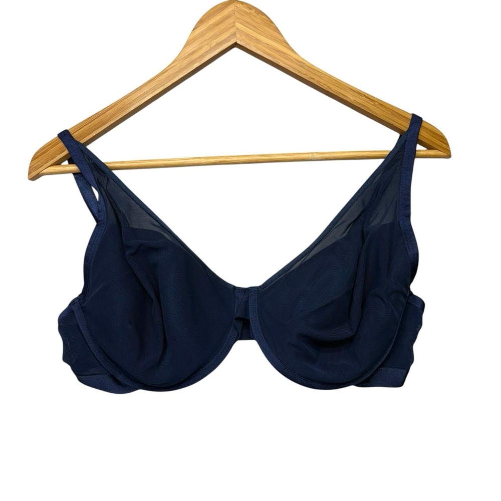 Soma Womens Bra 38DD Navy  Blue Lightest Lift Mesh Plunge Underwire
